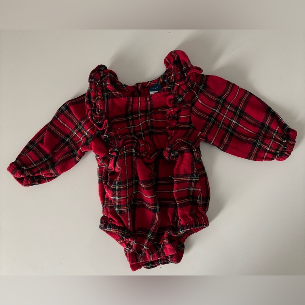 Old Navy Red Checkered Baby Romper